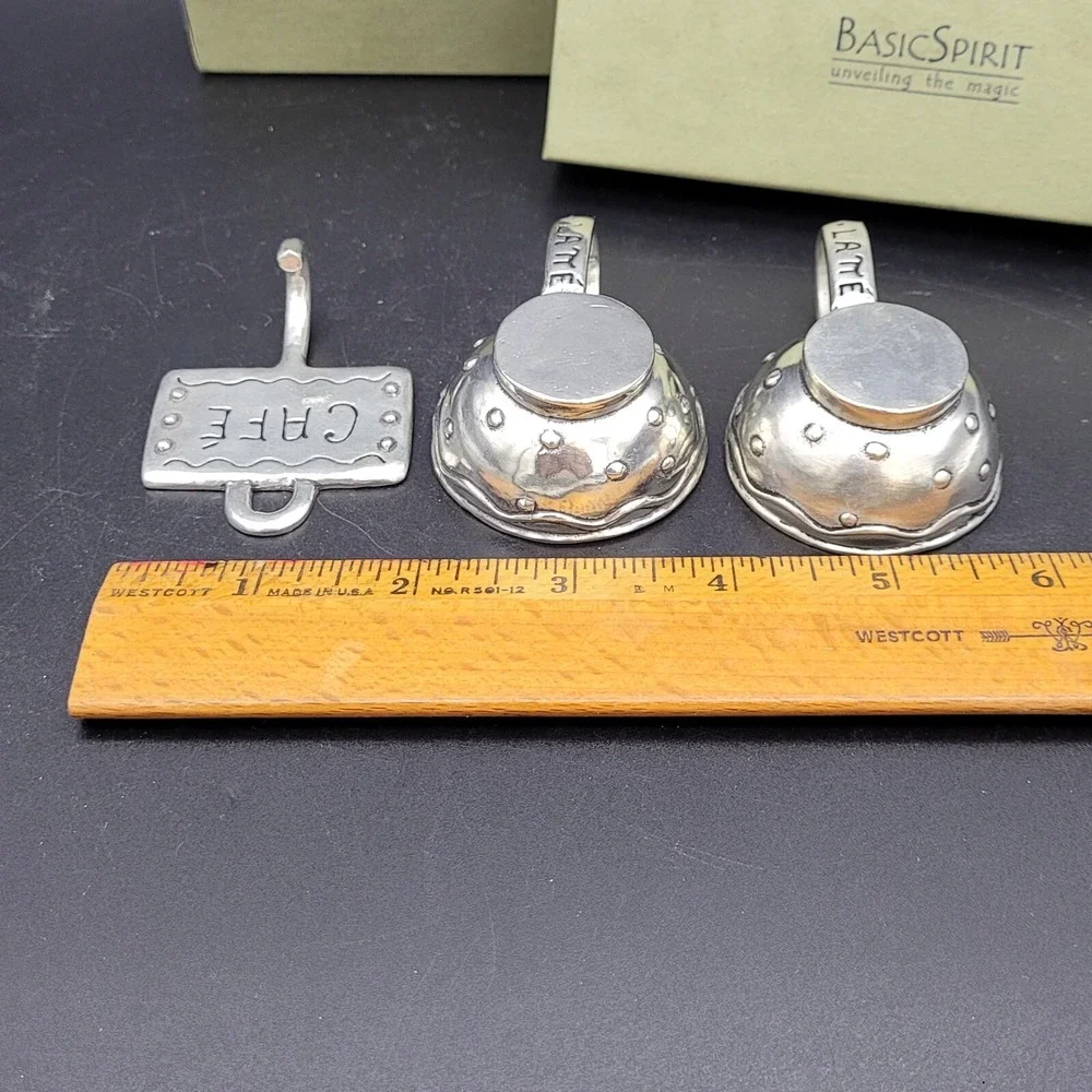 Pewter Decor Java, Cafe Latte Set + Cafe Wall Hook by Basic Spirit‎